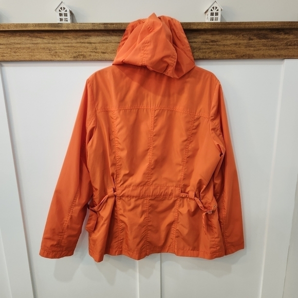 Utex Orange Parka Jacket Coat Windbreaker With Removable Hood - L - Vintage. - Picture 3 of 14